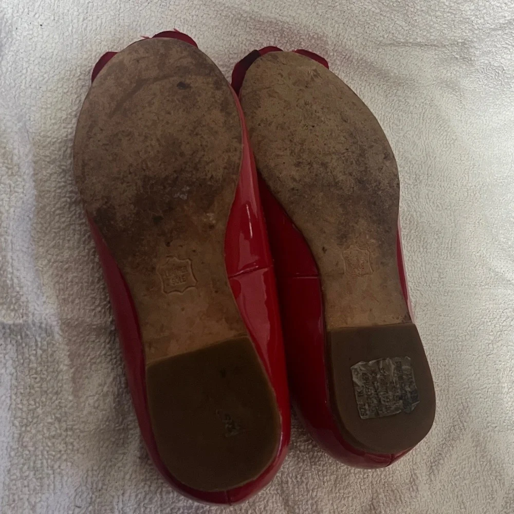 Janie and Jack girls Red patent leather Shoes with Flower Accent in size 1